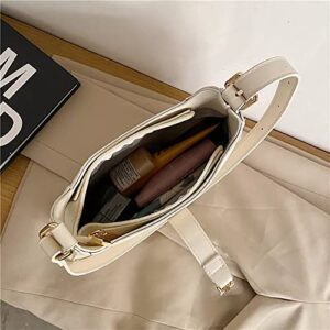 Sowyig Ladies Fashion Shoulder Bags for Women Handbag Crossbody Bag Underarm PU Leather Wallet Tote (White)