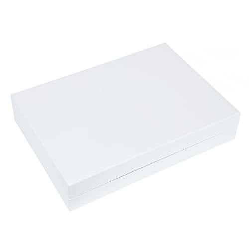 Bigso Karin Collapsible Storage Box | Photo Storage Box with Labelframe for Identification | Simple Assembly without Tools | Decorative Storage Boxes with Lids | 8.9″ x 12.4″ x 5.4″ | 2 Pack | White