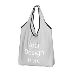 Custom Tote Bags Personalized Bags For Women Men With You Text Logo Picture Unisex Design Your Own Tote Bag For Daily Use Gifts, Lightgrey