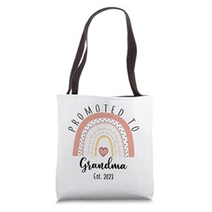 promoted to grandma est 2023 rainbow, mother’s day tote bag