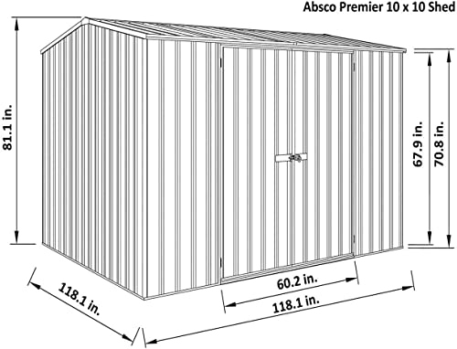 Outdoor Storage Shed, Storage Shed and Tool Shed Storage Sheds 10 x 10 ft. Galvanized Steel & Metal Storage Shed