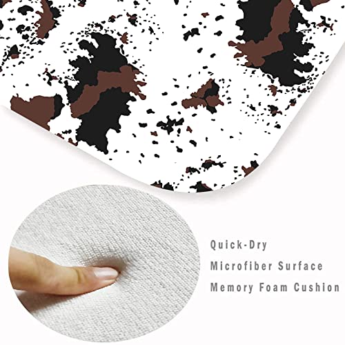 Cow Print Long Runner Rug for Hallway,Brown Cow Cowhide Pattern Western Country Farm Animal Skin,Area Rug Non-Slip Floor Carpet for Bedroom Indoor Doormat Entrance Door Mat Washable Kitchen Rugs