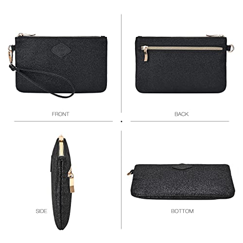 Wristlet Purse for Women, Clutch Purse Beach Bag for Summer (Black)…