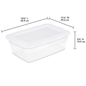 oky 12 Qt. Storage Box Plastic, White,16.88x11.50x5.88 Inches