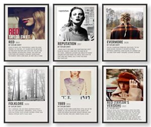 zjnb taylor music album cover limited edition posters, music posters (set of 6, 8in x 10in, unframed)