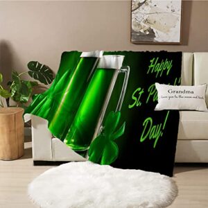 throw blanket st. patrick’s day fleece blanket comfortable fine luxurious flannel fuzzy blanket for bed and sofa, couch, tv bed blanket, comfy fluffy warm gift, 50″x40″/130x100cm