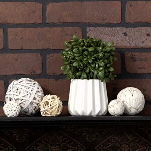 Natural Decorative Balls Assortment - Orbs for Centerpiece, Basket, Bowl, and Vase Filler - Mix of Natural, Wicker, and Grapevine Ball Decorations, Whitewashed