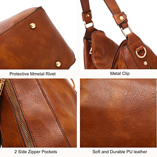 Shaelyka Medium Brown Shoulder bag for Women, Ladies Medium Hobo bag Purse Faux Leather