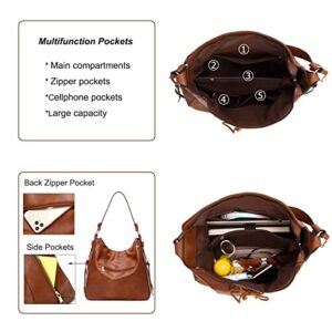 Shaelyka Medium Brown Shoulder bag for Women, Ladies Medium Hobo bag Purse Faux Leather