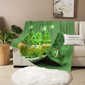 throw blanket st. patrick’s day fleece blanket for winter comfortable cozy soft fuzzy couch flannel throw suitable for all seasons (90″x80″/228x203cm)