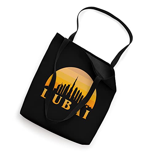 United Arab Emirates Retro Burj Khalifa Skyline of Dubai Tote Bag