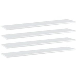 wifese floating shelves 4 pcs 39.4″x7.9″ wall shelves display shelves for collectibles bedroom living room wall storage floating bathroom shelving engineered wood high gloss white