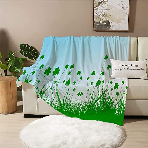 Throw Blanket St. Patrick's Day Fleece Blanket for Winter Comfortable Cozy Soft Fuzzy Couch Flannel Throw Suitable for All Seasons (90"x80"/228x203cm)