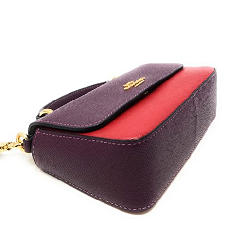 COACH Women's Mini Josie Top Handle Crossbody Shoulder Bag (Crossgrain Leather - Colorblock - Boysenberry Multi)