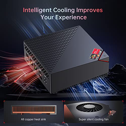 Mini Gaming PC, AMD Ryzen 7 4800U (8C/16T, up to 4.2Ghz) 16GB DDR4 512GB SSD Mini PC Windows 11 Pro, 4K@60Hz Triple Display Mini Desktop Computers Portable WiFi 5 Bluetooth, Support Auto Power On