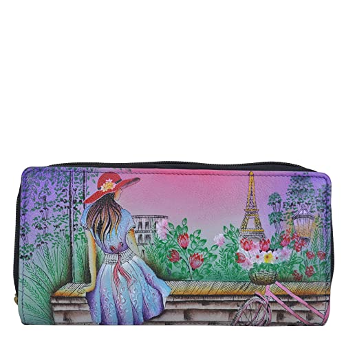 Anna by Anuschka Women's Hand-Painted Genuine Leather Organizer Clutch - Paris Sunrise