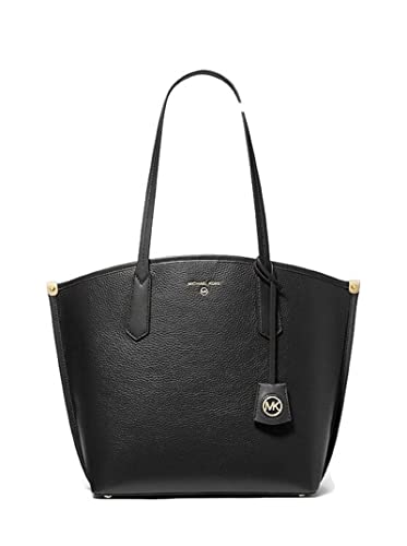 Michael Kors Jane Large Pebbled Leather Tote Bag (Black)