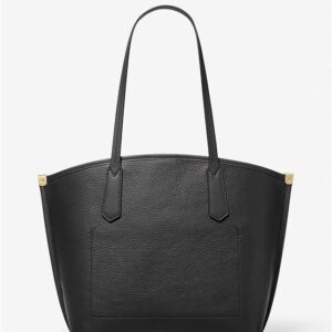 Michael Kors Jane Large Pebbled Leather Tote Bag (Black)