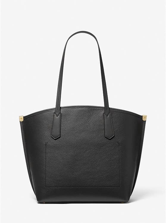 Michael Kors Jane Large Pebbled Leather Tote Bag (Black)