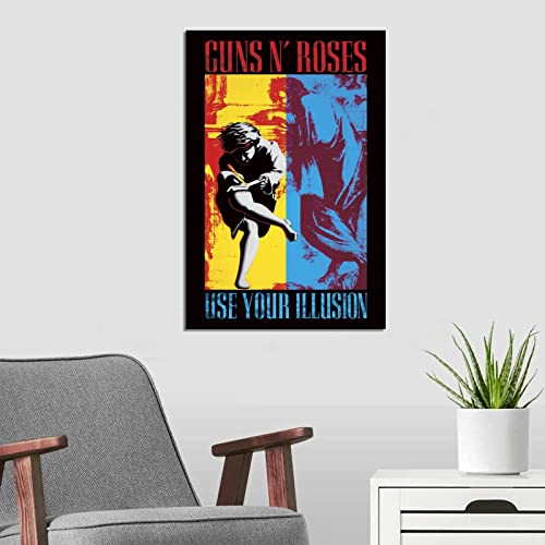 Guns N Roses Use Your Illusion Canvas Art Poster and Wall Art Picture Print Modern Family Bedroom Decor Posters 08x12inch(20x30cm)