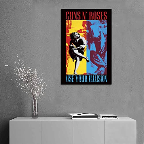 Guns N Roses Use Your Illusion Canvas Art Poster and Wall Art Picture Print Modern Family Bedroom Decor Posters 08x12inch(20x30cm)