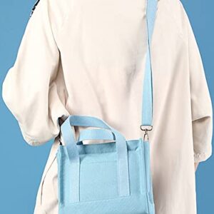 Women Canvas Tote Bag Classic Small Square Crossbody Bag Satchel Shoulder Bag Hobo Bag for Work School Travel