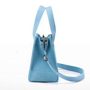 Women Canvas Tote Bag Classic Small Square Crossbody Bag Satchel Shoulder Bag Hobo Bag for Work School Travel