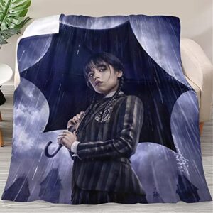 jonshuas yoga american supernatural comedy horror wednesday throw blanket, fleece halloween blankets and throws for bed, weighted air conditioned blanket 40″*50″ （100 * 130cm）