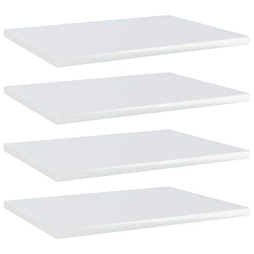 WIFESE Floating Shelves 4 Pcs 15.7"X11.8" High Gloss White Wall Shelves Simplistic Bookshelf Board for Bedroom Living Room Bathroom Shelf Kitchen Wall Storage Quality Engineered Wood