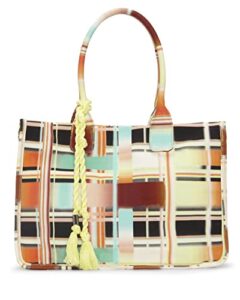 vince camuto orla tote, plaid on tech