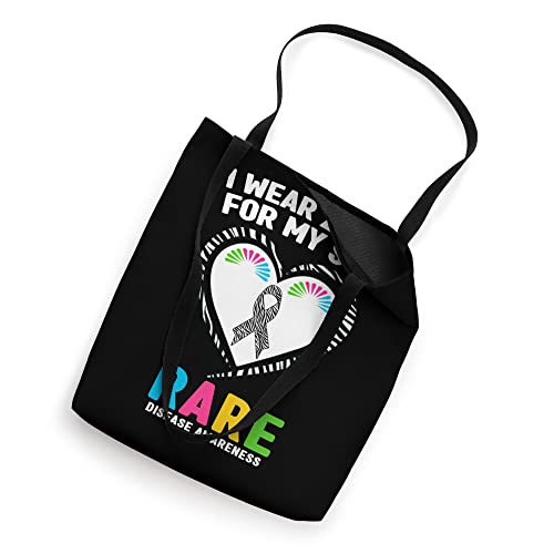 Rare Disease Awareness Shirt - I Wear Zebra for My Son Tote Bag