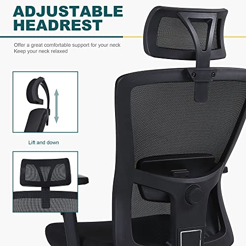 ralex-chair Office Chair Ergonomic Desk Chair Comfort Adjustable Height with Wheels，Lumbar Support Mesh Swivel Computer Home Office Study Task Chair 5008