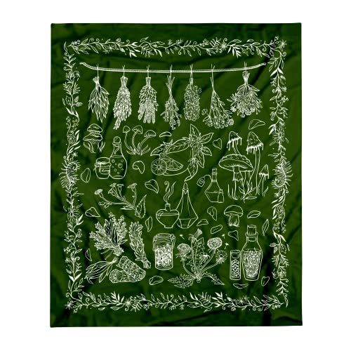 SpellCloth - Green Witch Blanket, Perfect for Witchy Gifts, Witchy Room Decor, Wiccan Decor, and Witch Stuff Like Witch Bedding, Witch Throw, and Tapestry for Bedroom