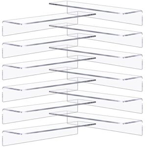 Qunclay 12 Pcs Clear Acrylic Shelves for Wall 15" Acrylic Floating Wall Shelf 4 mm Thick Wall Mounted Storage Shelf Long Clear Shelves for Bedroom Living Room Bathroom Kitchen Office Wall Display