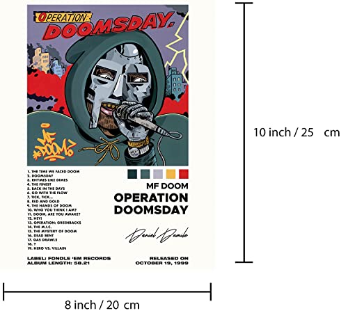 INGVY Mf Doom Operation Doomsday Poster Canvas Art Wall Picture Print Modern Family Decor 8x12inch(20x25cm)