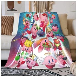 cartoon anime throw blanket soft light-weight warm all-season bed blanket sofa office throws for kids adults 50” x 40” -4