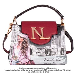 Nicole Lee Crossbody Shoulder Evening Bag Women - Colorful Snake Printed Vegan Leather Messenger Bag Strap Clutch Small Fashion Print (Sara is Soft but Strong)