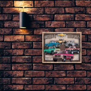 Desperate Enterprises Chevy Trucks Tribute Tin Sign - Nostalgic Vintage Metal Wall Decor - Made in USA