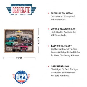 Desperate Enterprises Chevy Trucks Tribute Tin Sign - Nostalgic Vintage Metal Wall Decor - Made in USA