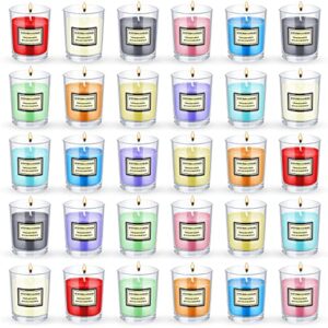 30 pieces scented candles gift set with 10 fragrances aromatherapy soy wax glass jar candle 1.8 oz votive candles for home wedding holiday anniversary decoration