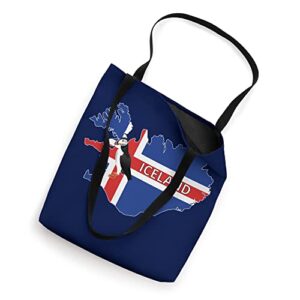 Icelandic Flag Map of Iceland Atlantic Puffin Bird Iceland Tote Bag