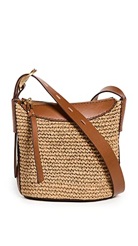 rag & bone Women's Belize Mini Bucket Bag Straw, Natural, Tan, Brown, One Size