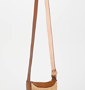 rag & bone Women's Belize Mini Bucket Bag Straw, Natural, Tan, Brown, One Size