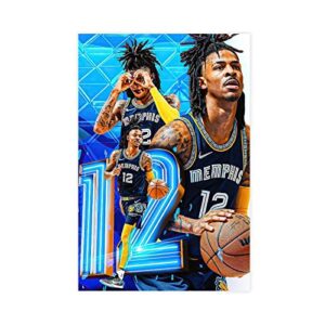 zboyz ja morant poster canvas grizzlies basketball posters dunk for wall decor boys bedroom canvas wall poster signed inspirational posters unframe-style 12x18inch(30x45cm)
