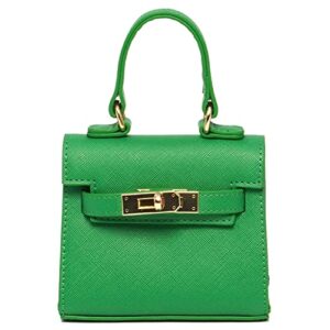 IKE DREAMS Women's Lux Micro Mini Vegan Leather Top Handle Fashion Crossbody (Kelly Green)