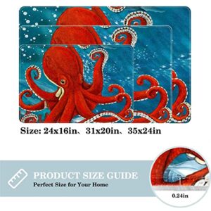 Octopus Close Up, Indoor Door Mat Durable Front Door Mats Entryway Rug Non-Slip Absorbent Area Rugs Resist Dirt Rugs for Room Decor, 24"x16"