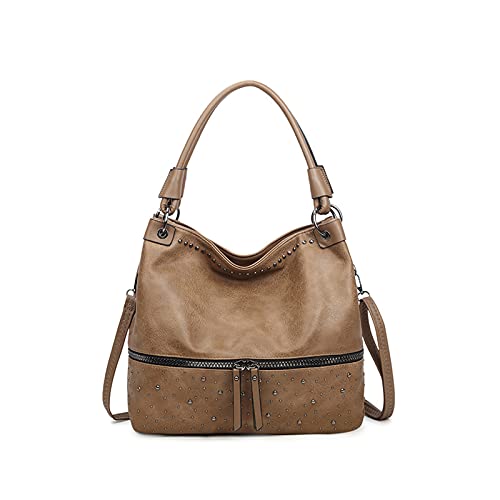 TUGONK Hobo Bags Handbags for Women,Fashion Rivet Studded Hobo Purse Large Shoulder bag Crossbody Purse