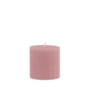 root candles timberline beeswax blend premium handcrafted unscented pillar candle, 3 x 3-inch, dusty rose