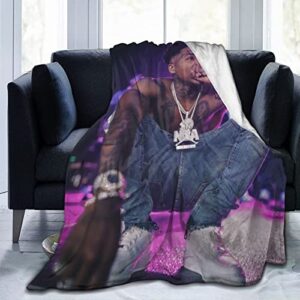 n-b-a young=boy rapper never broke again throw blanket warm ultra-soft micro fleece blanket for bed couch living room decoration 40″x30″