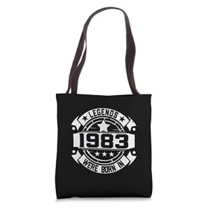 39th birthday gift 39 years legends were born in 1983 tote bag